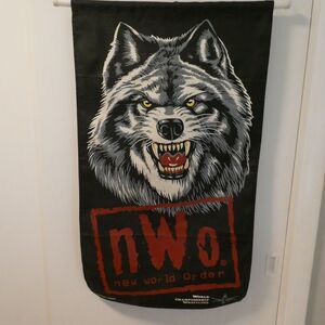 Vintage WCW nWo Wolf Wall Banner Flag New World Order Wrestling